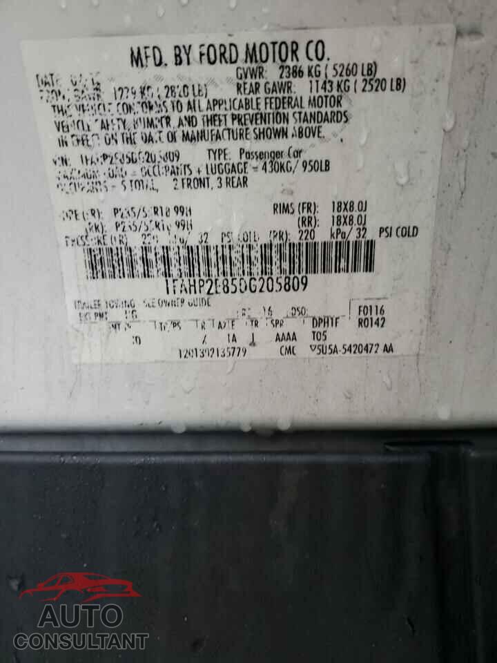 FORD TAURUS 2013 - 1FAHP2E85DG205809