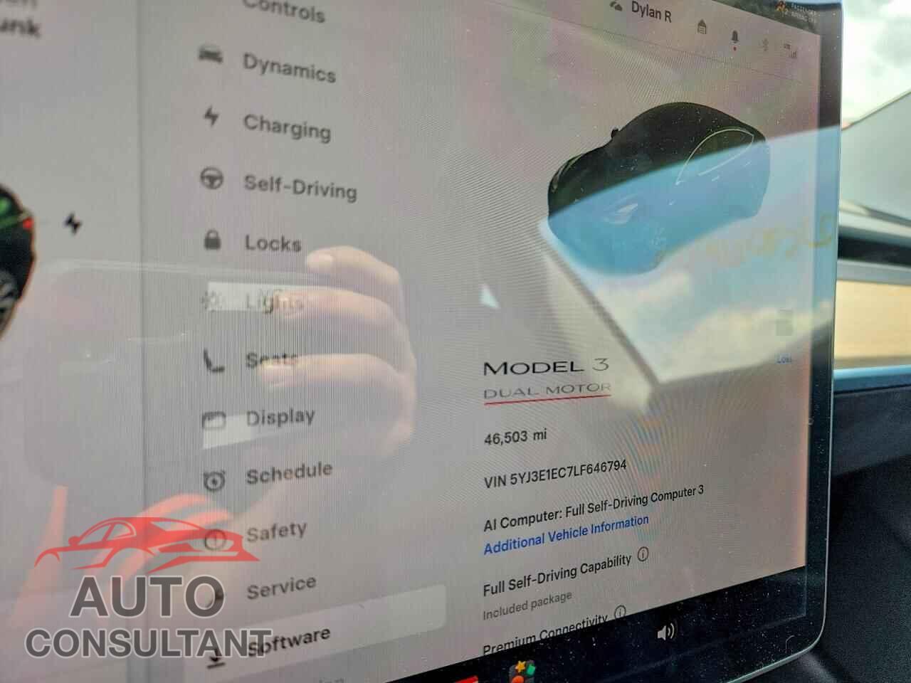 TESLA MODEL 3 2020 - 5YJ3E1EC7LF646794
