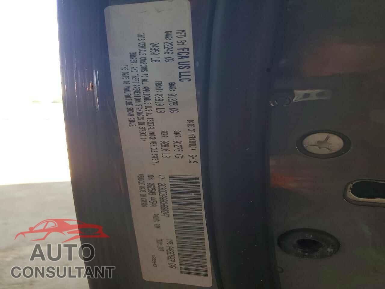 DODGE CHALLENGER 2019 - 2C3CDZAG6KH680247