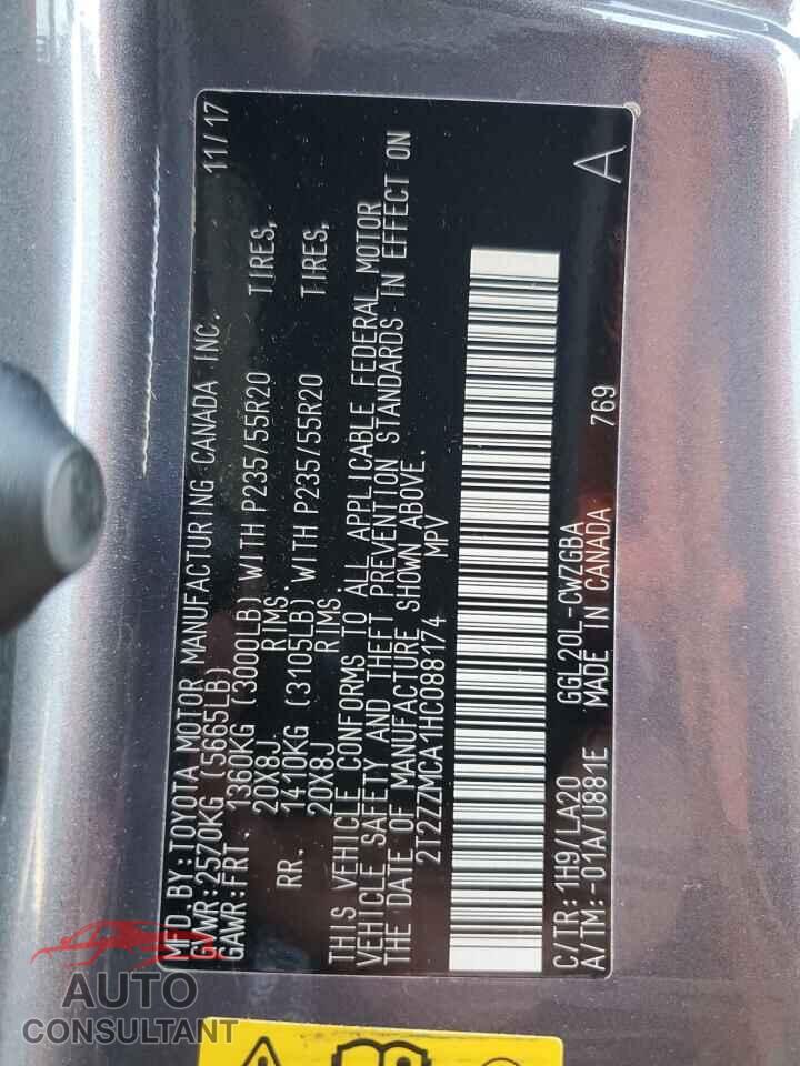 LEXUS RX350 2017 - 2T2ZZMCA1HC088174