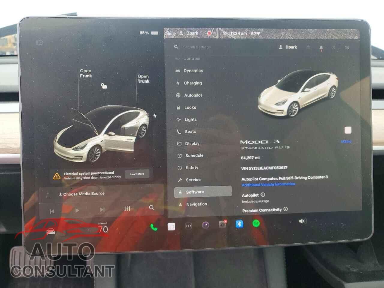 TESLA MODEL 3 2021 - 5YJ3E1EA0MF053617