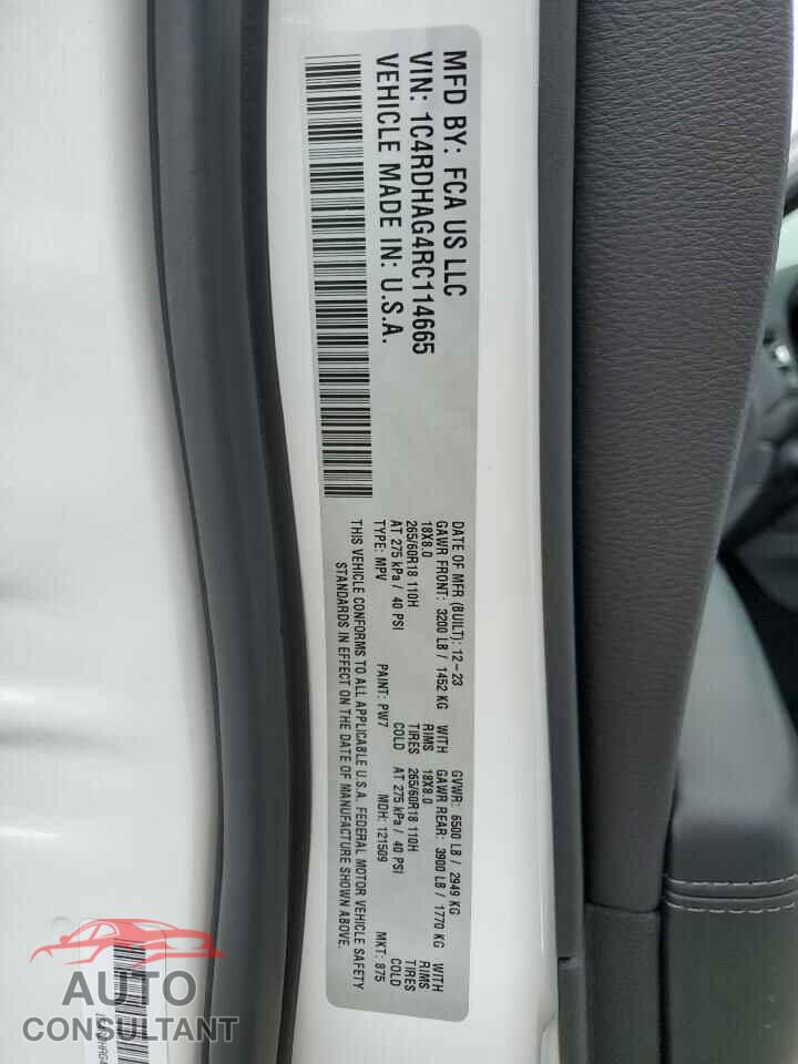 DODGE DURANGO 2024 - 1C4RDHAG4RC114665