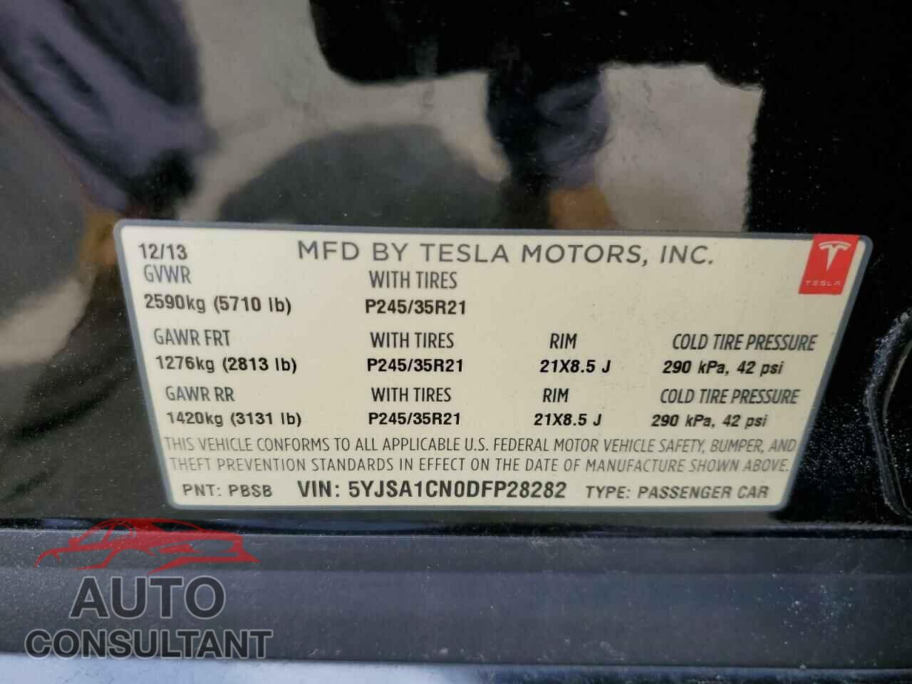TESLA MODEL S 2013 - 5YJSA1CN0DFP28282