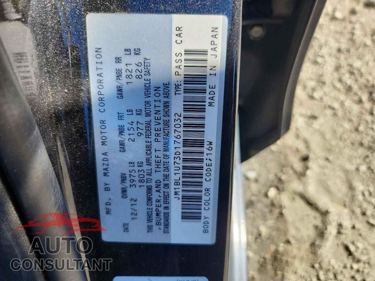 MAZDA 3 2013 - JM1BL1U73D1767032