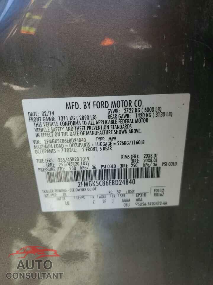FORD FLEX 2014 - 2FMGK5C86EBD24840