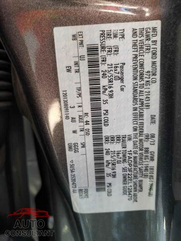 FORD FOCUS 2014 - 1FADP3F22EL128470