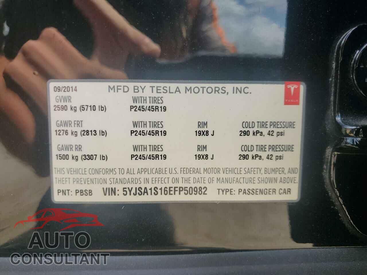 TESLA MODEL S 2014 - 5YJSA1S16EFP50982