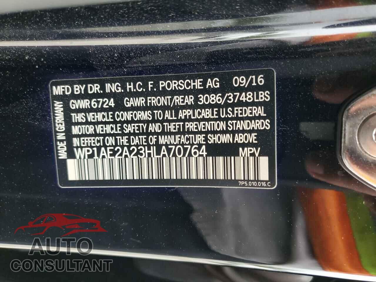 PORSCHE CAYENNE 2017 - WP1AE2A23HLA70764