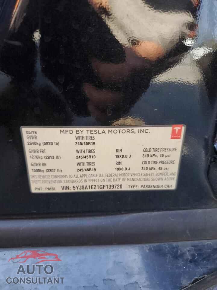 TESLA MODEL S 2016 - 5YJSA1E21GF139720