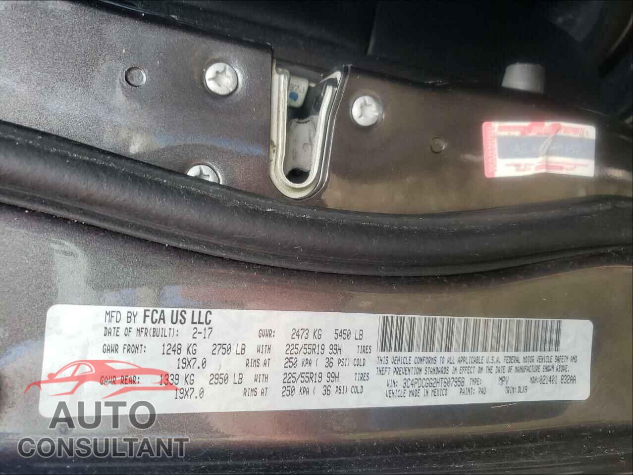 DODGE JOURNEY 2017 - 3C4PDCGG2HT607958