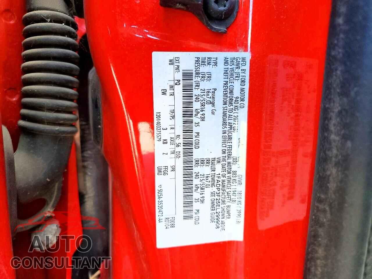 FORD FOCUS 2014 - 1FADP3F25EL299908