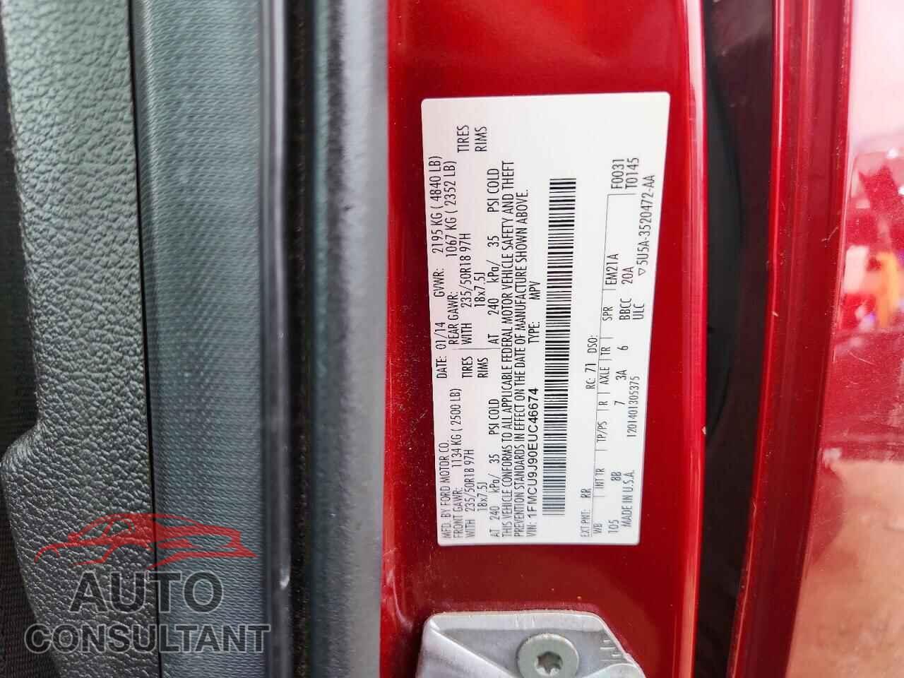 FORD ESCAPE 2014 - 1FMCU9J90EUC46674