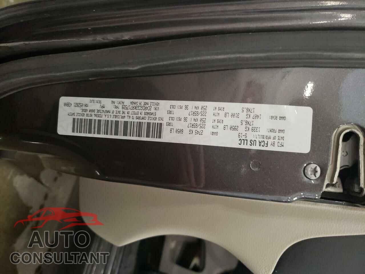 DODGE CARAVAN 2019 - 2C4RDGCG3KR717529