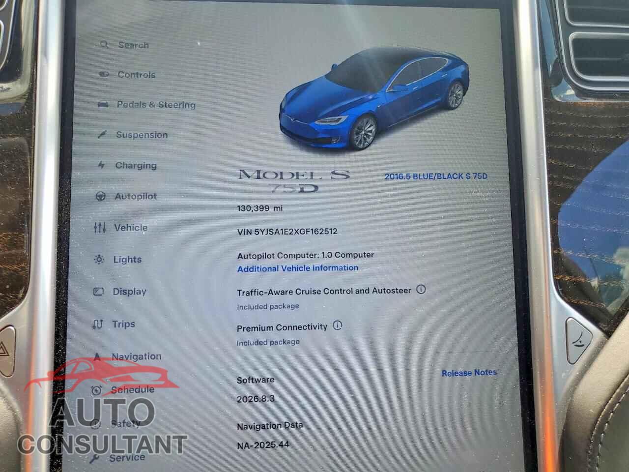 TESLA MODEL S 2016 - 5YJSA1E2XGF162512