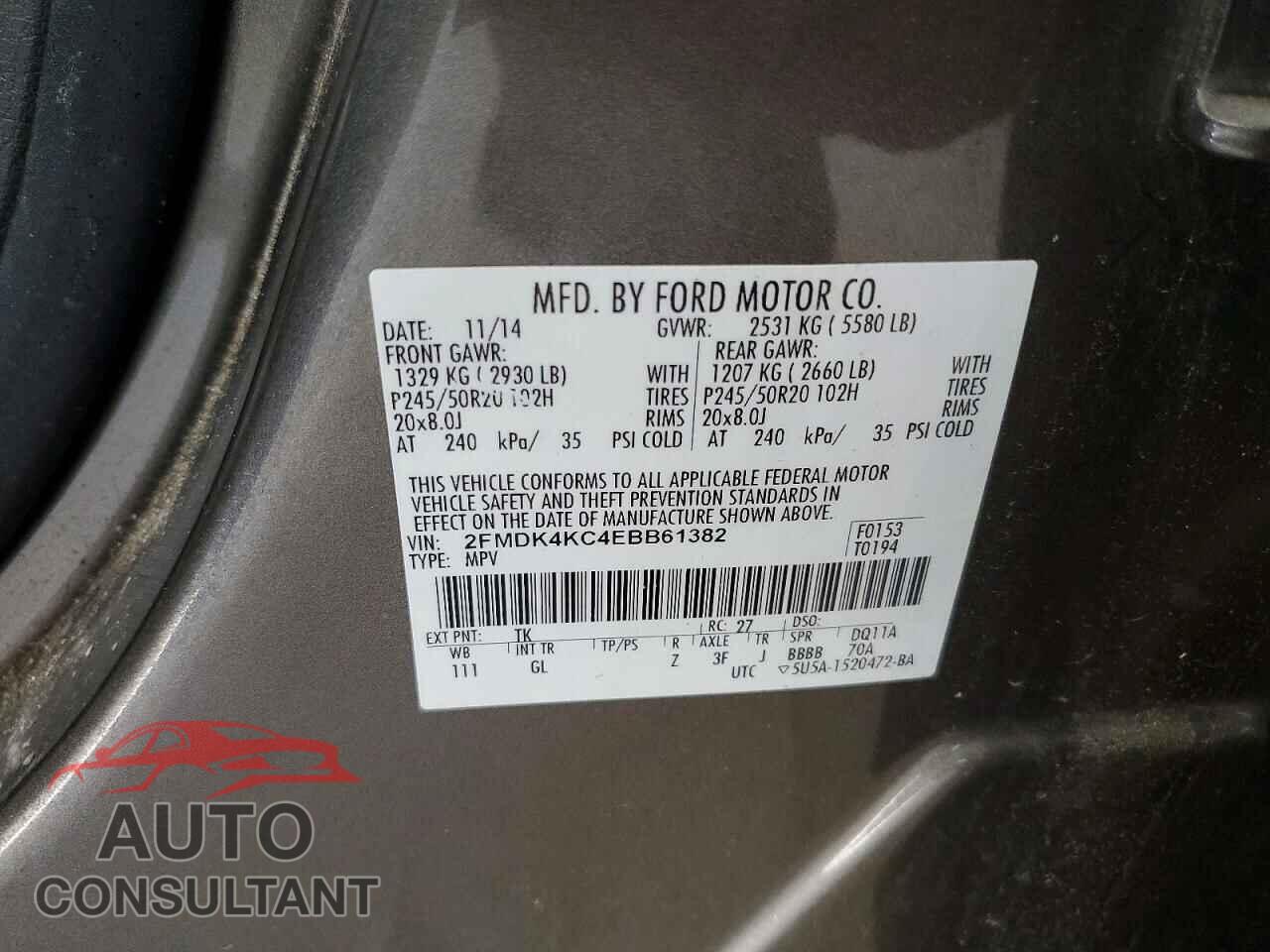 FORD EDGE 2014 - 2FMDK4KC4EBB61382