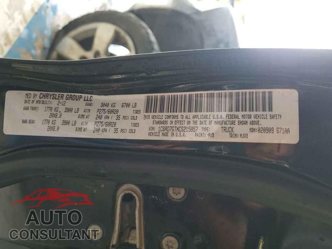 DODGE RAM 1500 2012 - 1C6RD7GTXCS215857