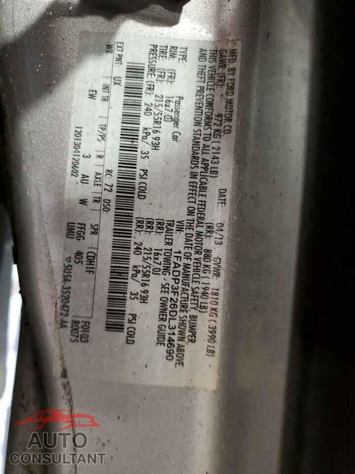 FORD FOCUS 2013 - 1FADP3F26DL314690