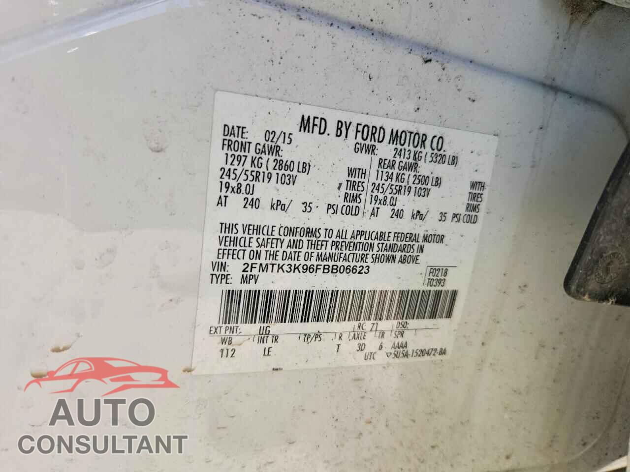 FORD EDGE 2015 - 2FMTK3K96FBB06623