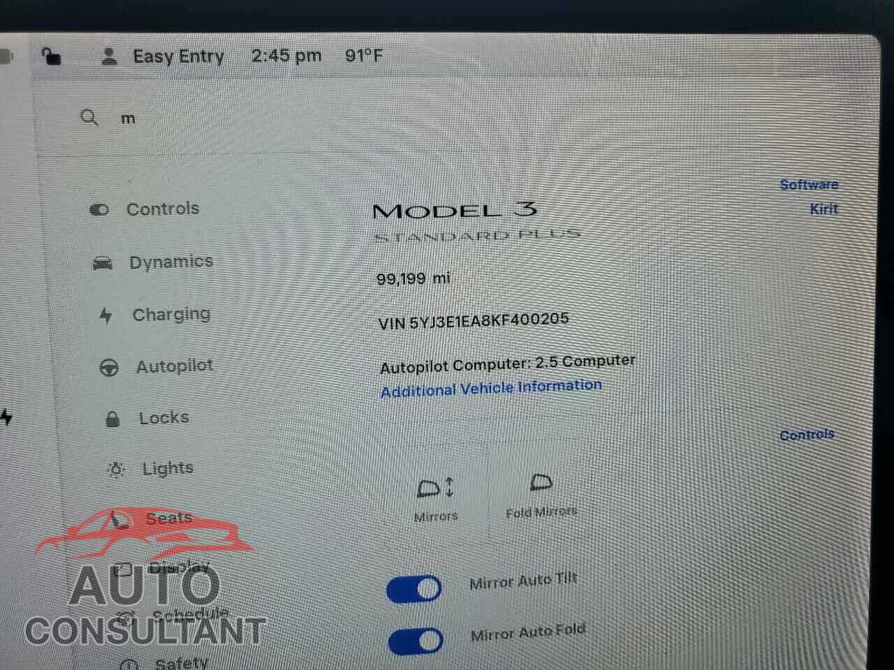 TESLA MODEL 3 2019 - 5YJ3E1EA8KF400205