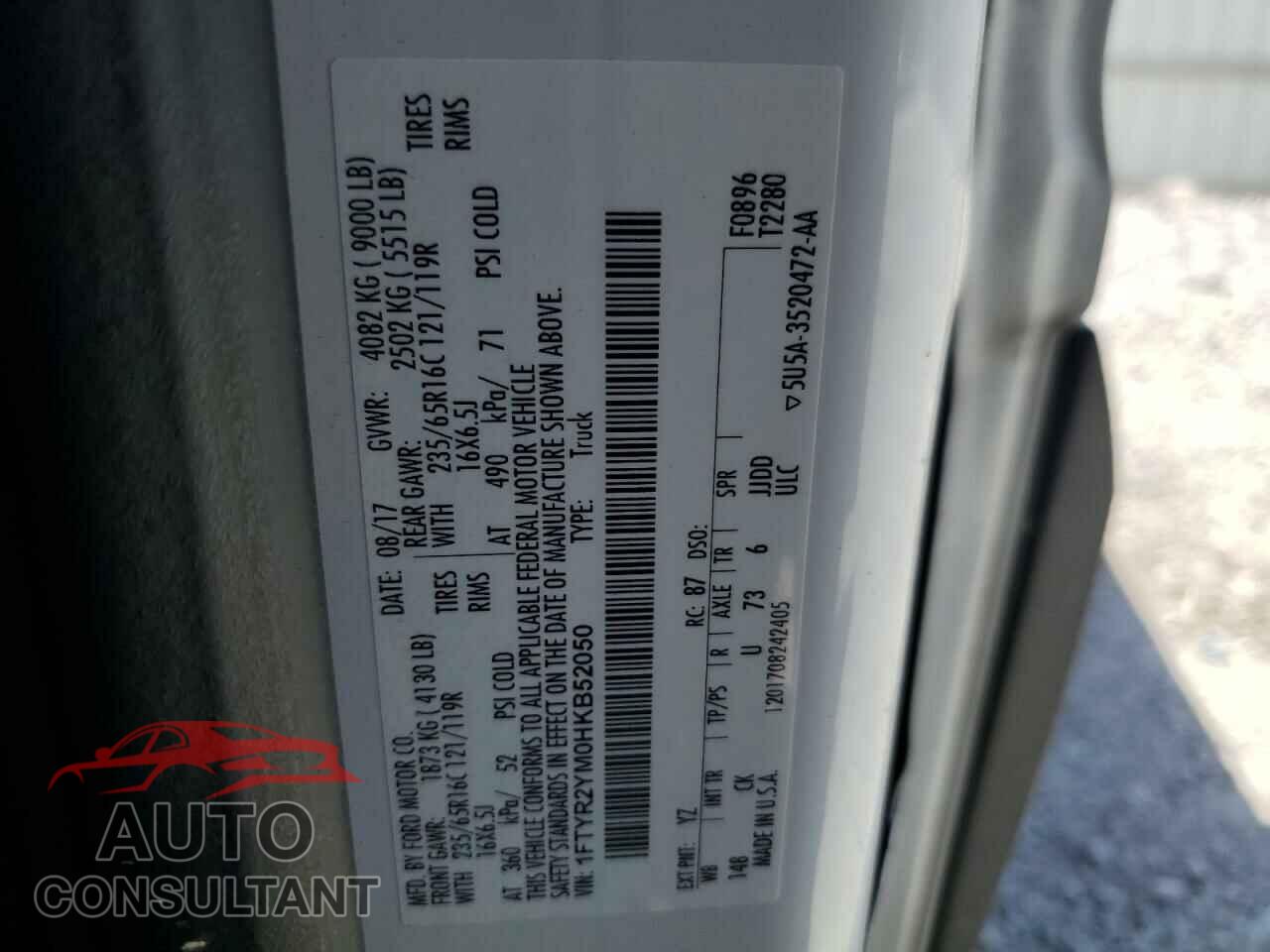 FORD TRANSIT 2017 - 1FTYR2YM0HKB52050