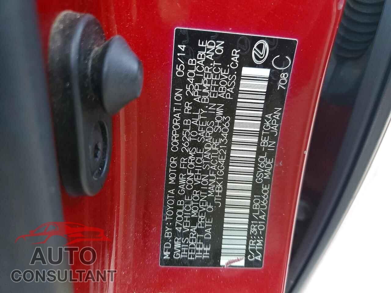 LEXUS ES350 2014 - JTHBK1GG4E2134063