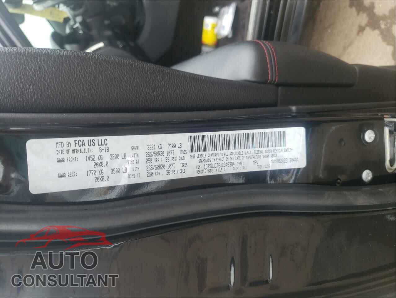 DODGE DURANGO 2018 - 1C4SDJCT6JC346384