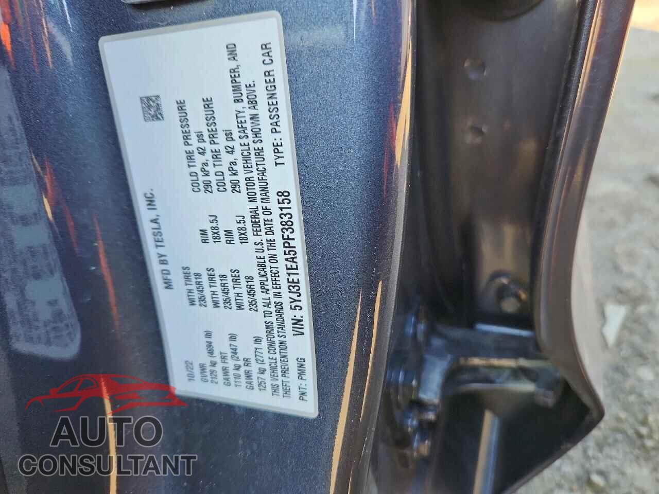 TESLA MODEL 3 2023 - 5YJ3E1EA5PF383158