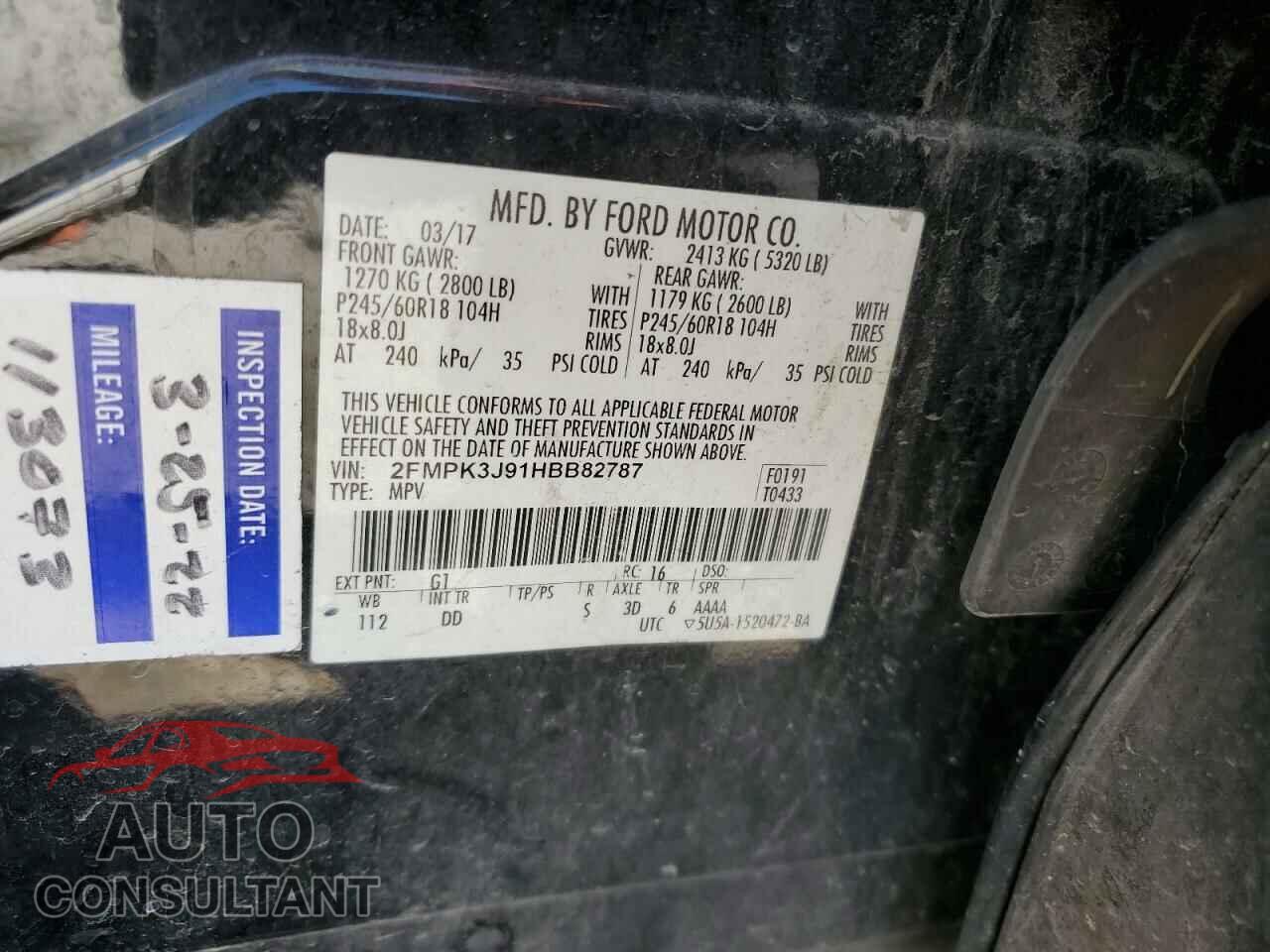 FORD EDGE 2017 - 2FMPK3J91HBB82787