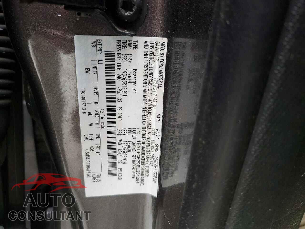 FORD FOCUS 2014 - 1FADP3E29EL251264