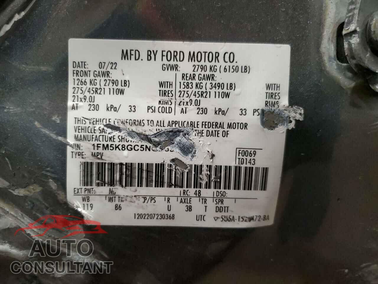 FORD EXPLORER 2022 - 1FM5K8GC5NGB89883