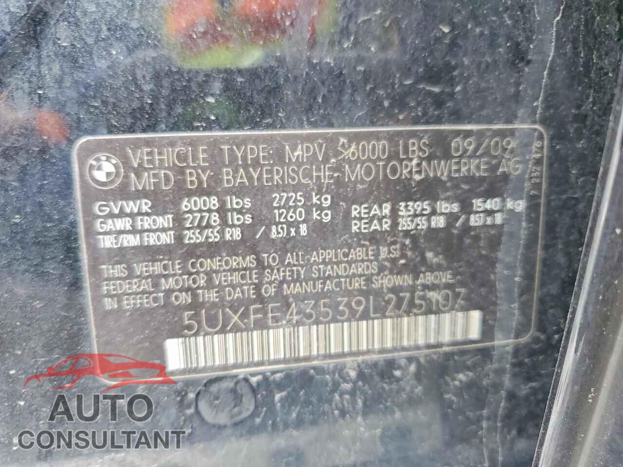 BMW X5 2009 - 5UXFE43539L275107
