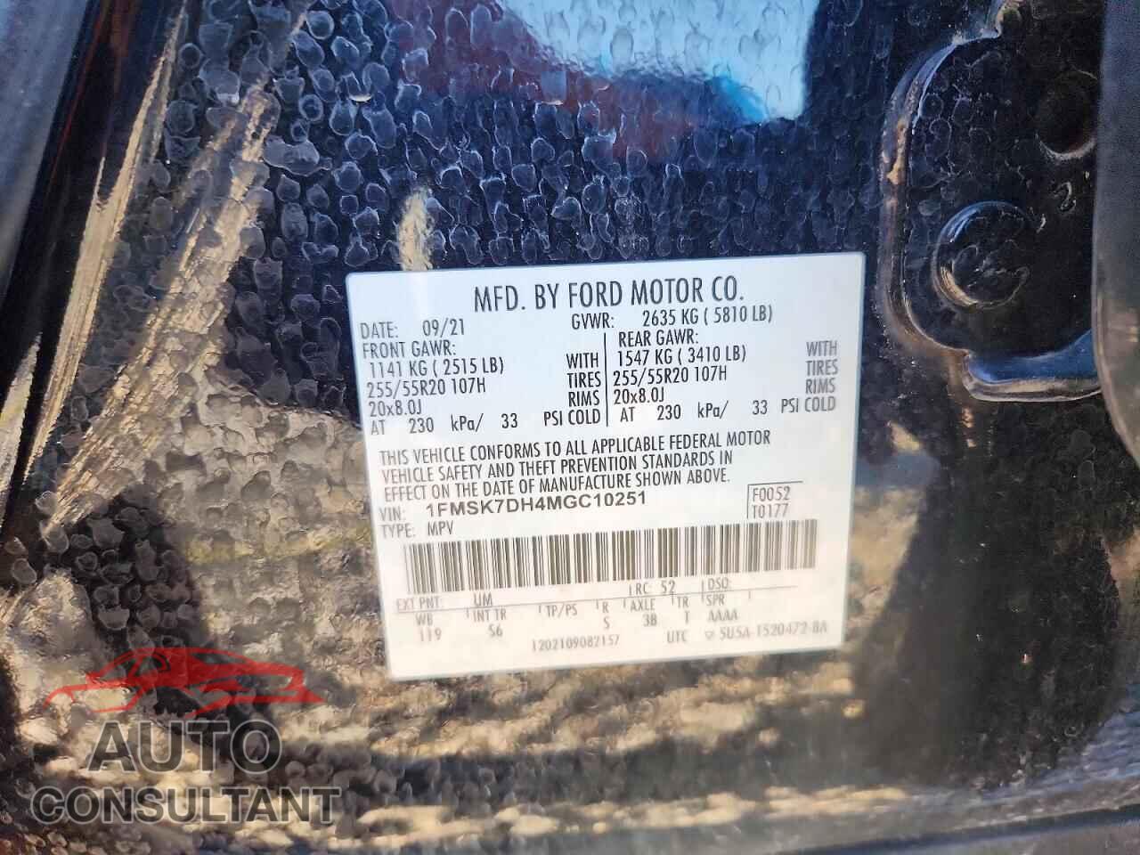 FORD EXPLORER 2021 - 1FMSK7DH4MGC10251