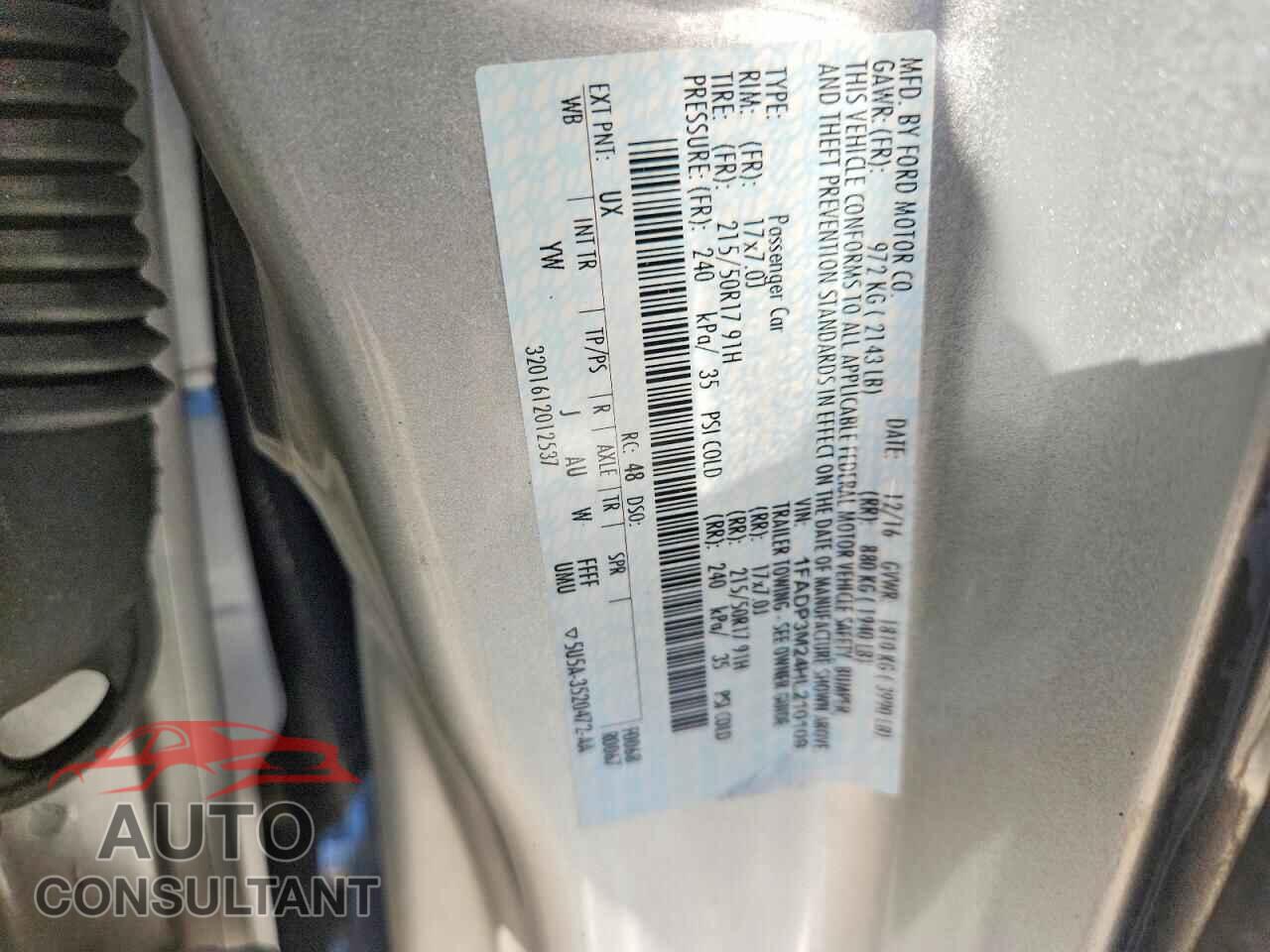 FORD FOCUS 2017 - 1FADP3M24HL210109