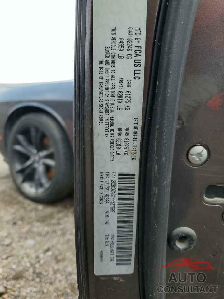 DODGE CHALLENGER 2017 - 2C3CDZAG1HH527607
