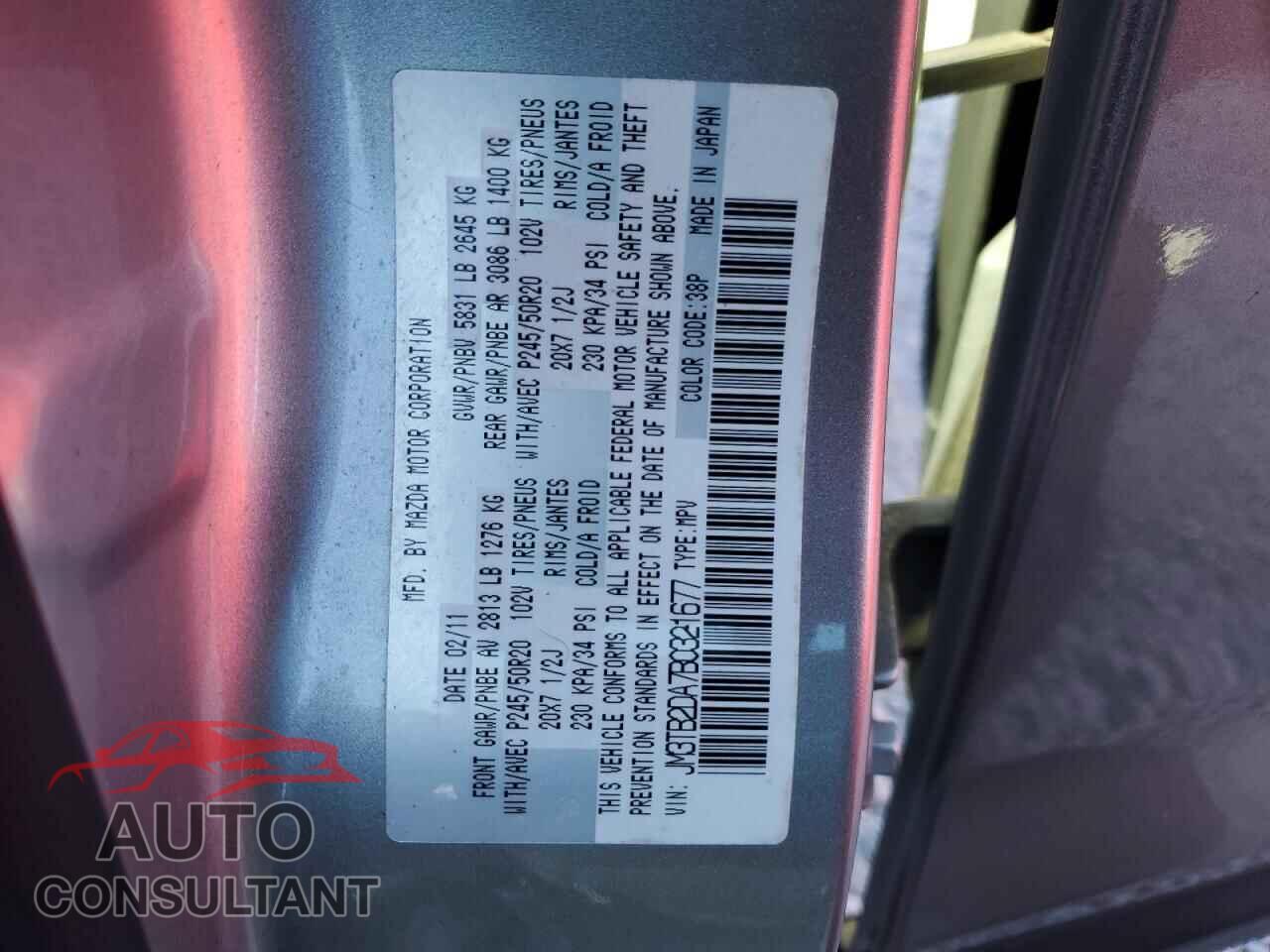 MAZDA CX-9 2011 - JM3TB2DA7B0321677