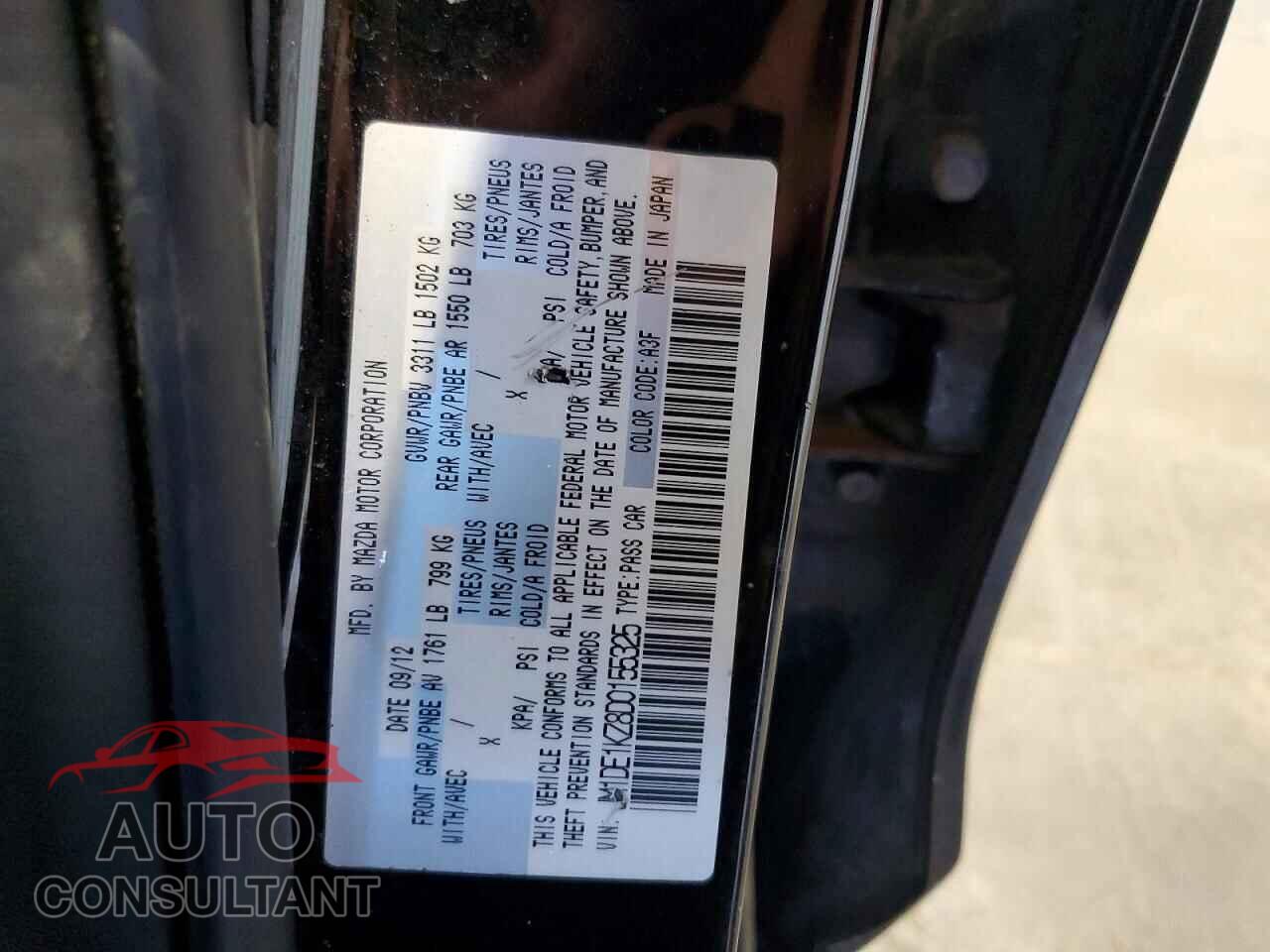 MAZDA 2 2013 - JM1DE1KZ8D0155325