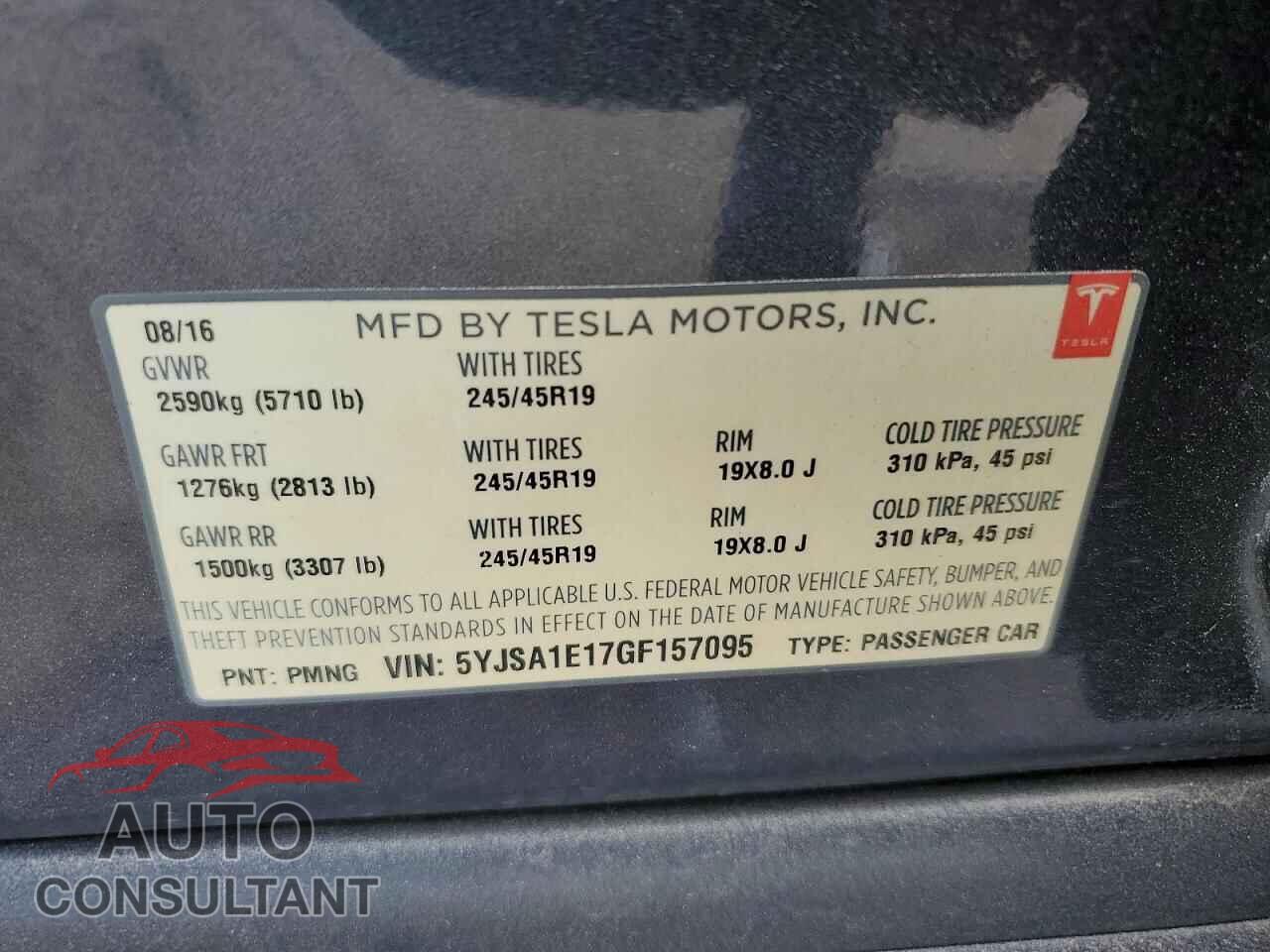 TESLA MODEL S 2016 - 5YJSA1E17GF157095