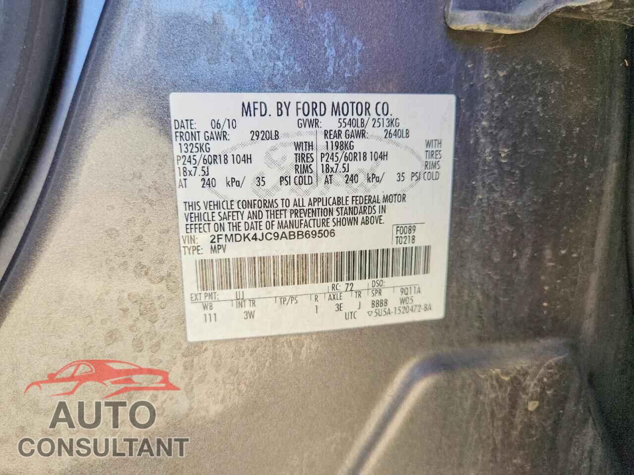 FORD EDGE 2010 - 2FMDK4JC9ABB69506