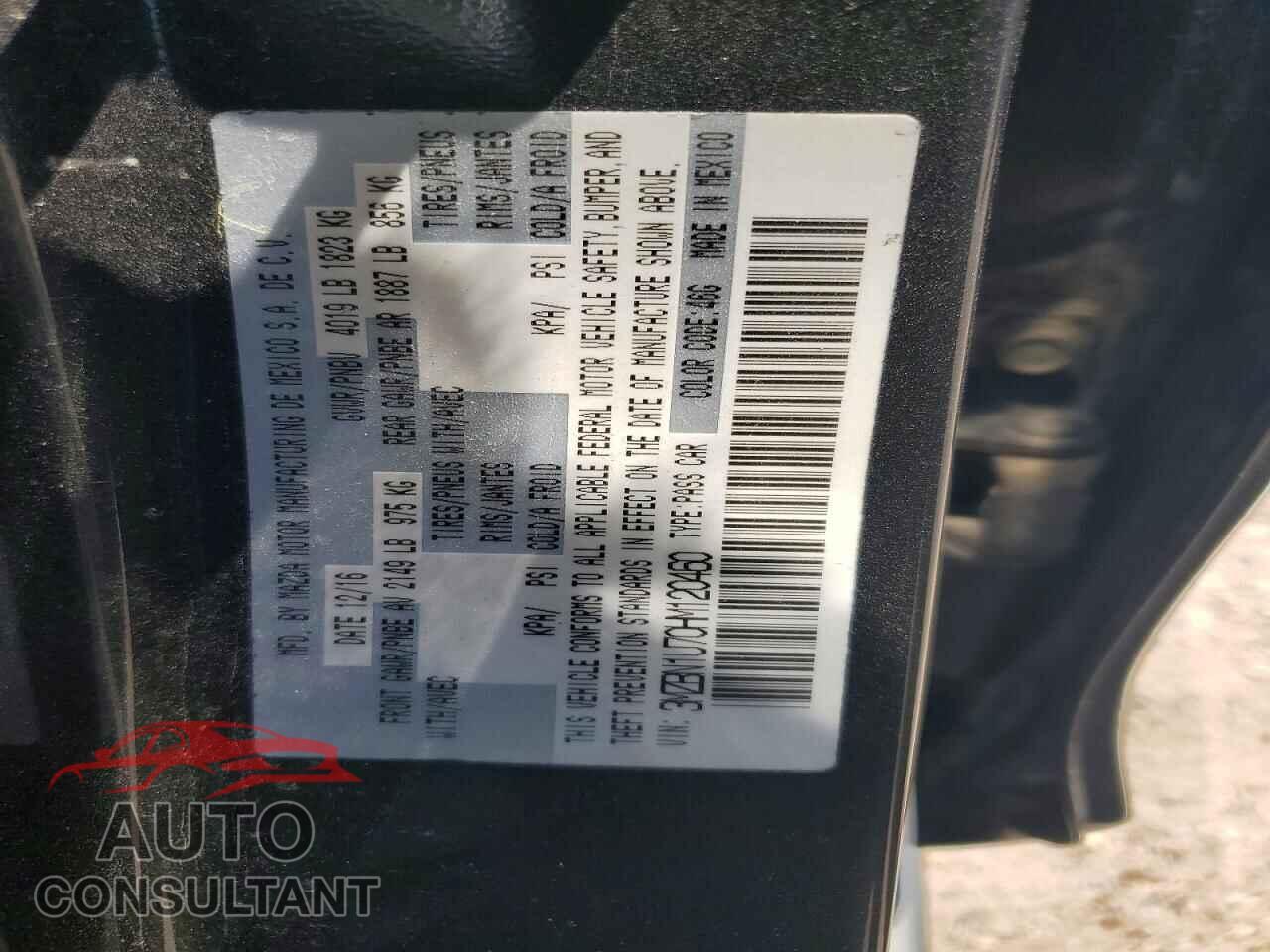 MAZDA 3 2017 - 3MZBN1U70HM120460