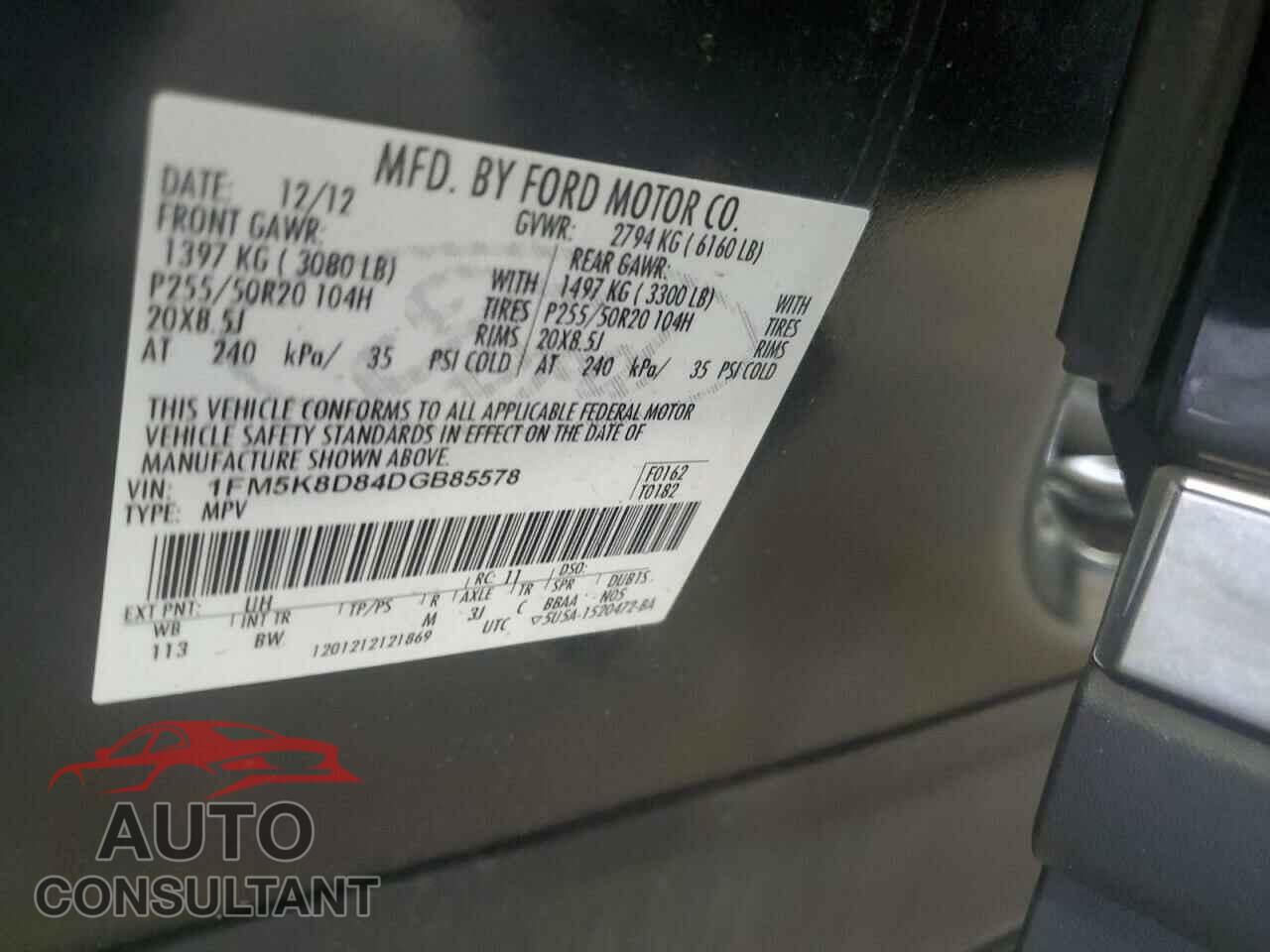 FORD EXPLORER 2013 - 1FM5K8D84DGB85578