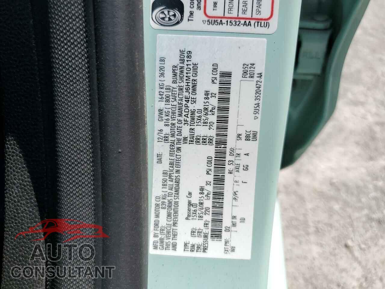 FORD FIESTA 2017 - 3FADP4EJ6HM101189