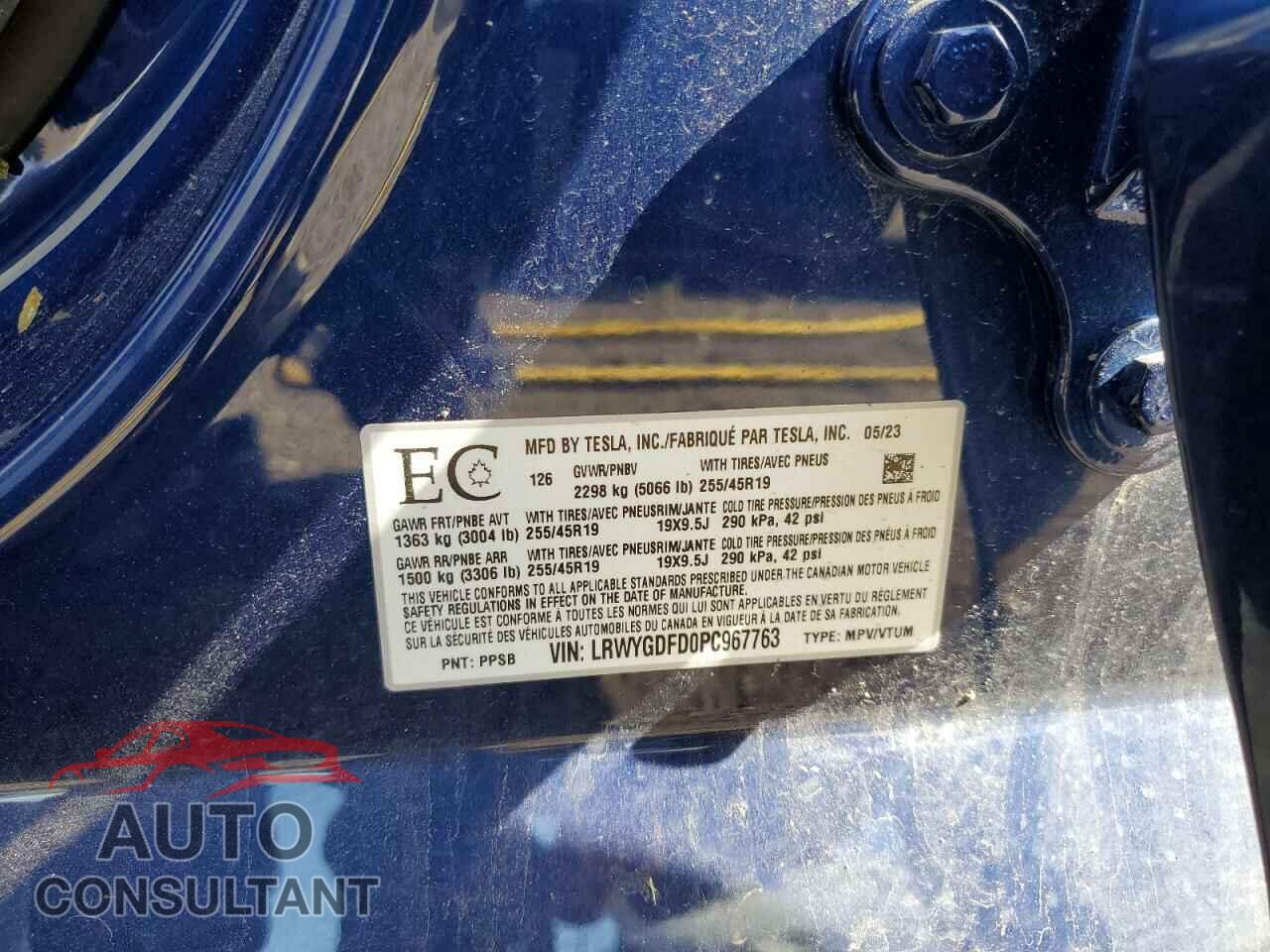 TESLA MODEL Y 2023 - LRWYGDFD0PC967763