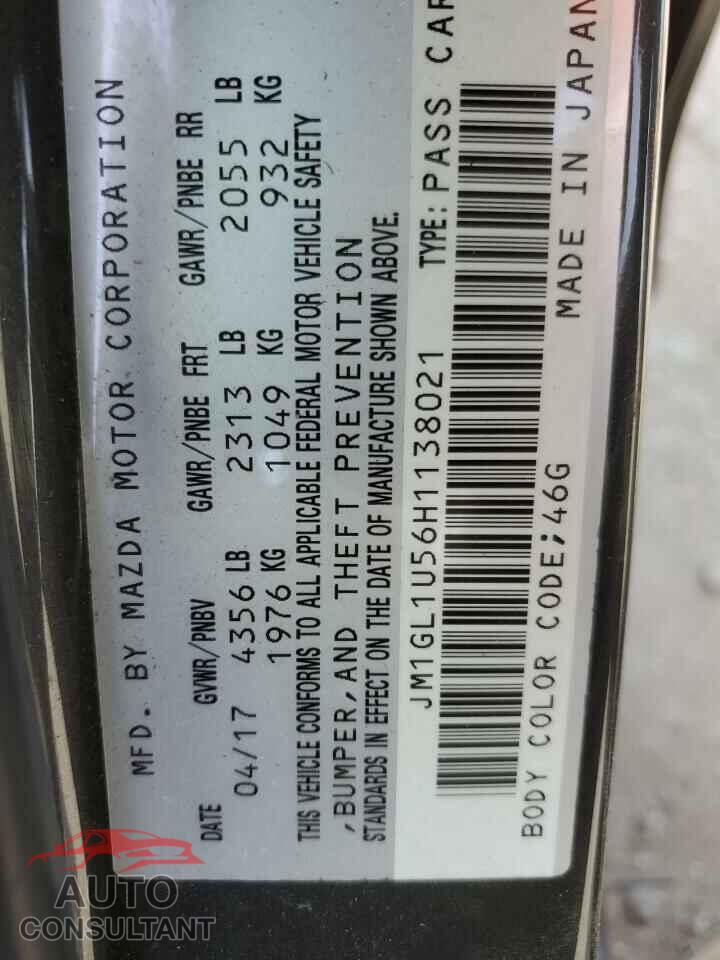 MAZDA 6 2017 - JM1GL1U56H1138021