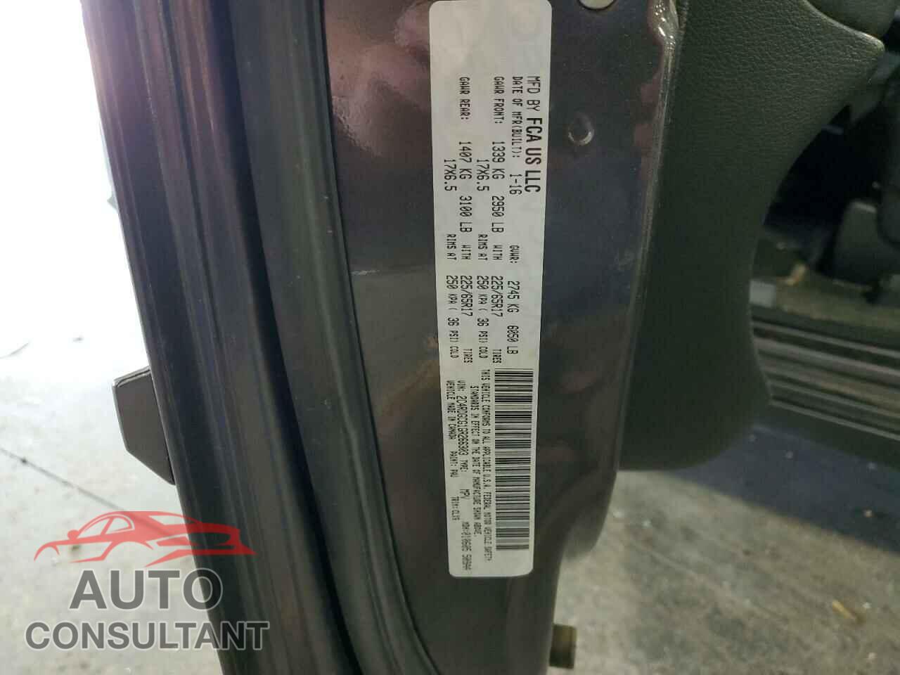 DODGE CARAVAN 2016 - 2C4RDGCG1GR266303
