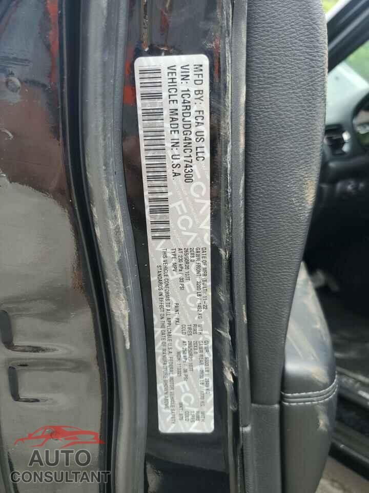 DODGE DURANGO 2022 - 1C4RDJDG4NC174300