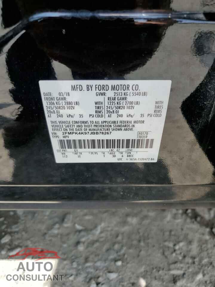 FORD EDGE 2018 - 2FMPK4K97JBB78267