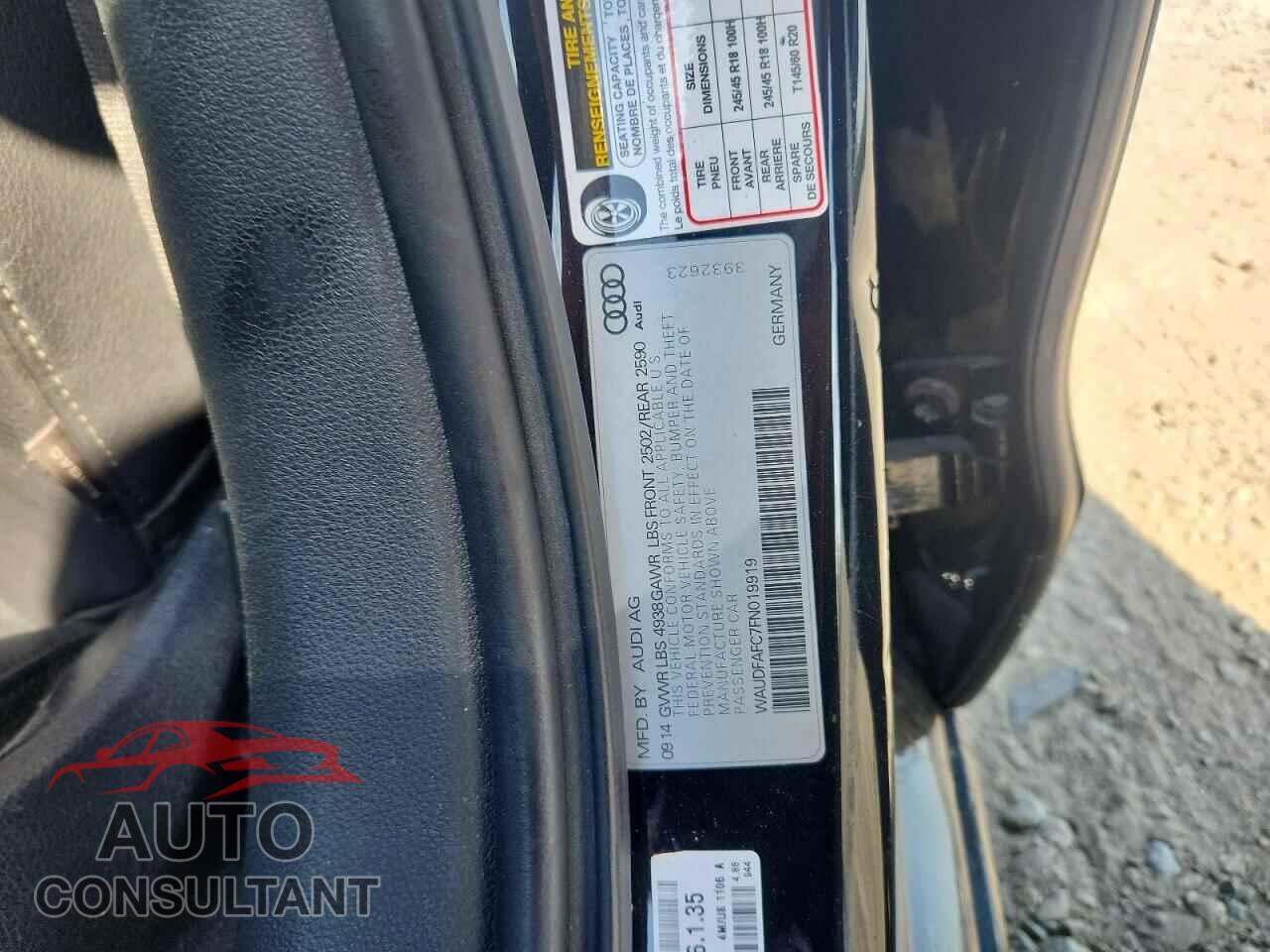 AUDI A6 2015 - WAUDFAFC7FN019919