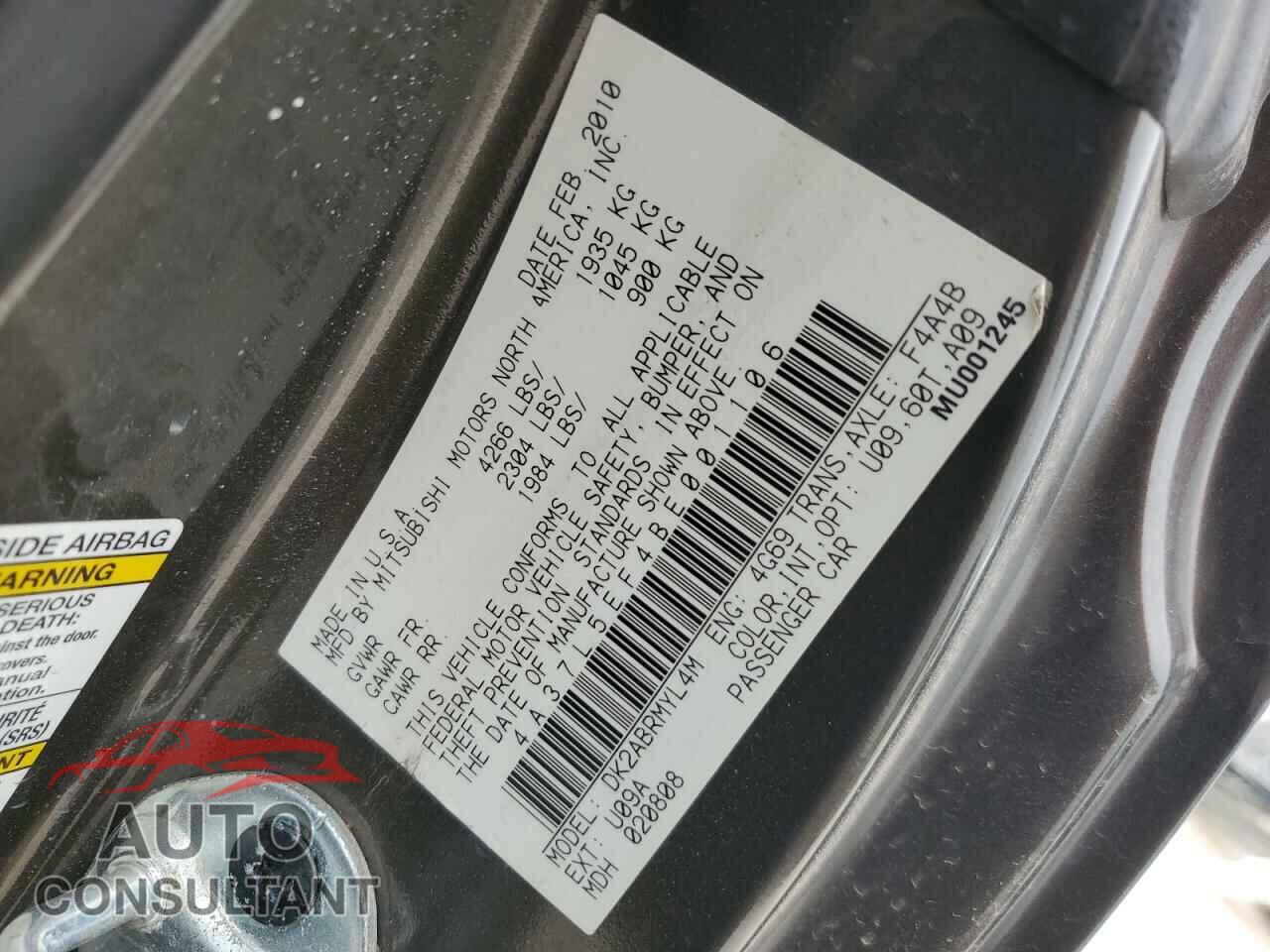 MITSUBISHI ECLIPSE 2011 - 4A37L5EF4BE001106