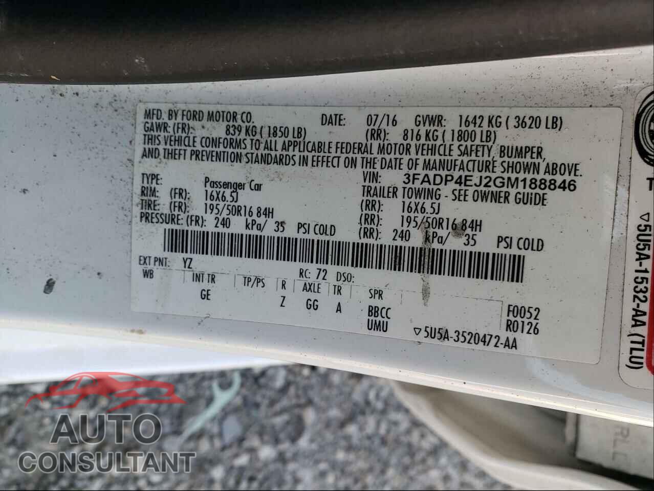 FORD FIESTA 2016 - 3FADP4EJ2GM188846