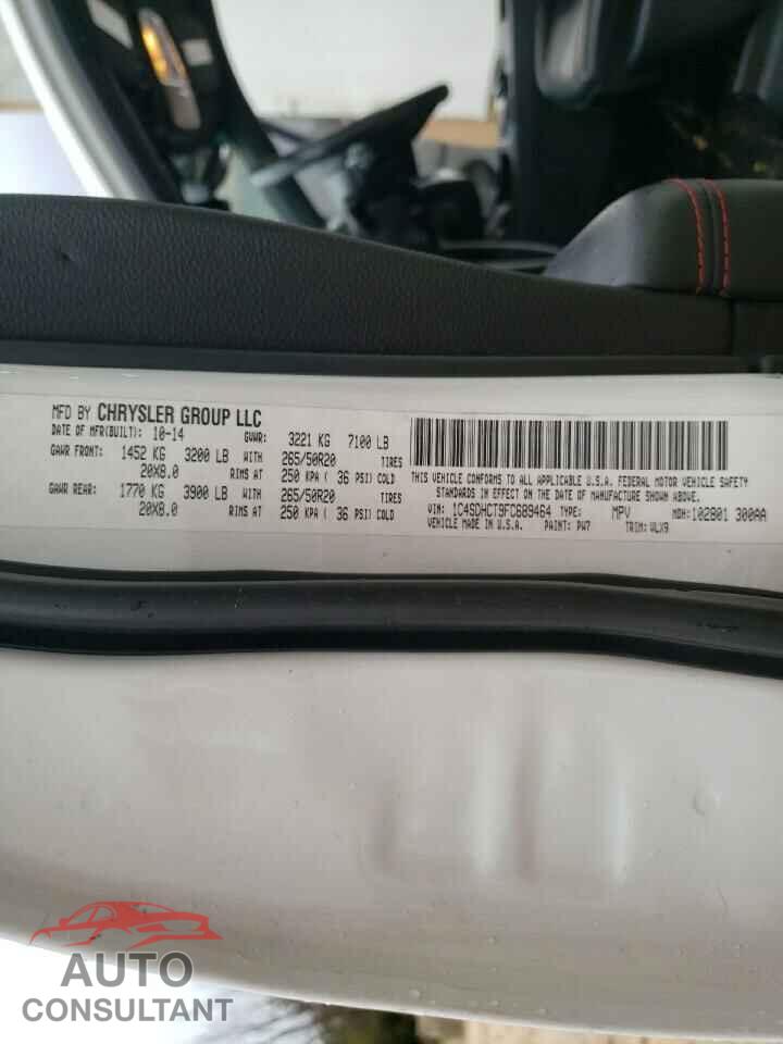 DODGE DURANGO 2015 - 1C4SDHCT9FC689464